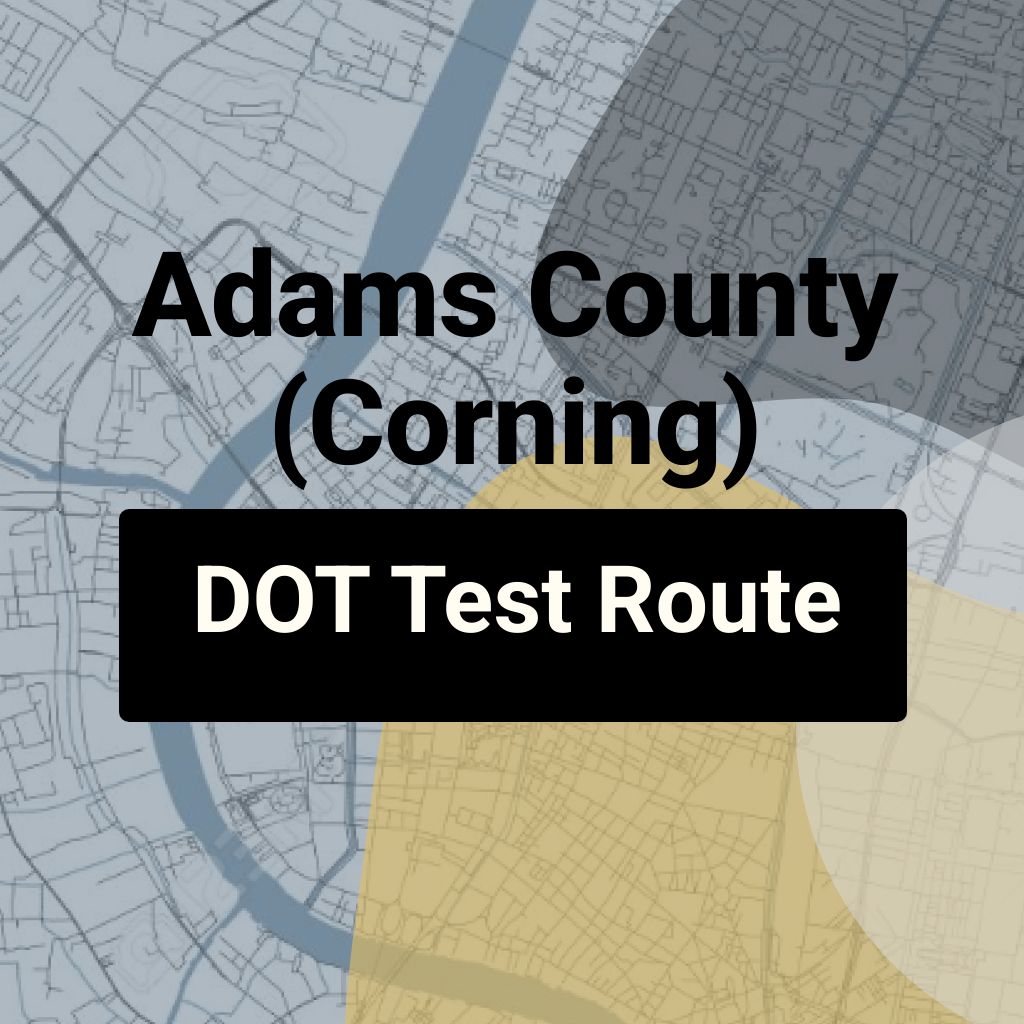 Adams County (Corning), Iowa DOT Driving Test Routes