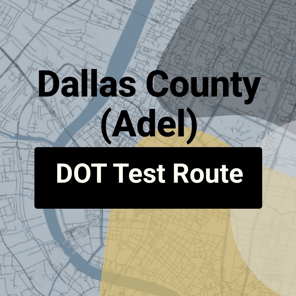 Dallas County (Adel), Iowa DOT Driving Test Routes