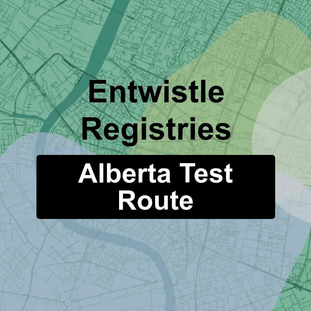 Entwistle Registries, Alberta AMA Driving Test Routes