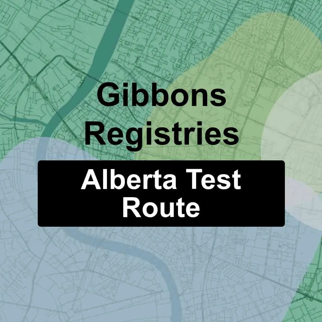 Gibbons Registries, Alberta AMA Driving Test Routes