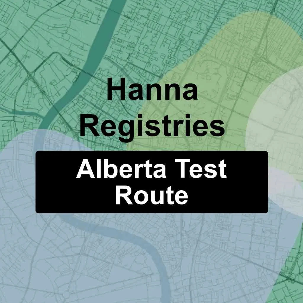 Hanna Registries, Alberta AMA Driving Test Routes