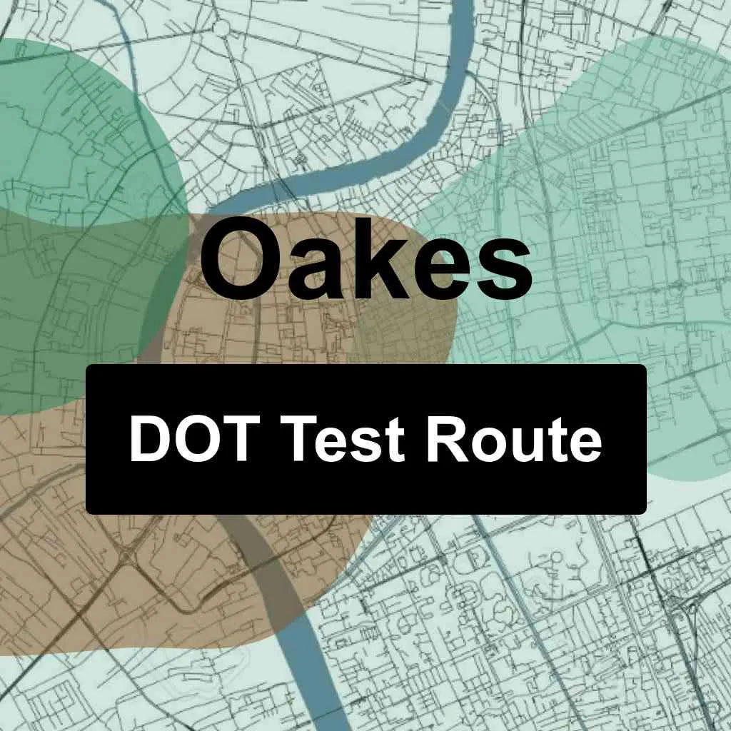 Oakes, North Dakota DOT Driving Test Routes