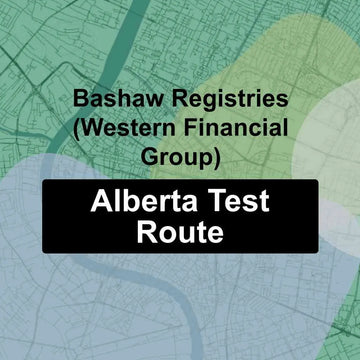 Bashaw Registries (Western Financial Group Inc), Alberta AMA Driving Test Routes
