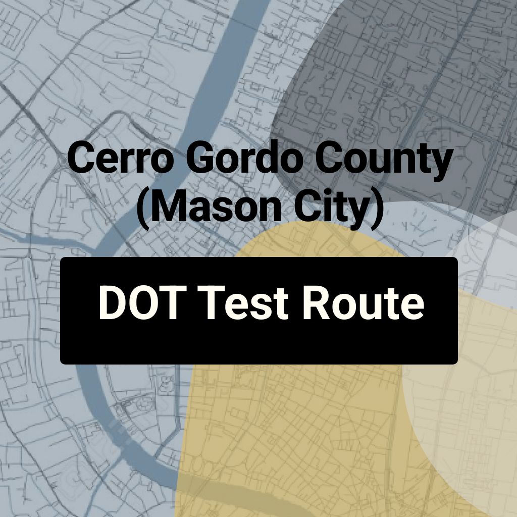 Cerro Gordo County (Mason City), Iowa DOT Driving Test Routes