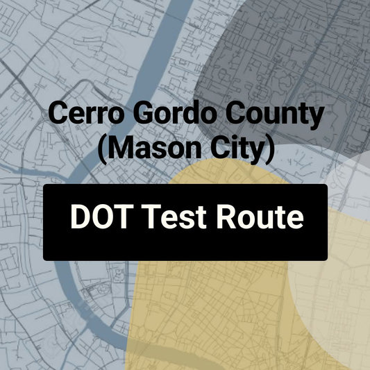Cerro Gordo County (Mason City), Iowa DOT Driving Test Routes