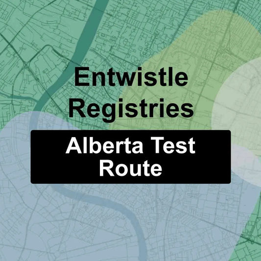 Entwistle Registries, Alberta AMA Driving Test Routes