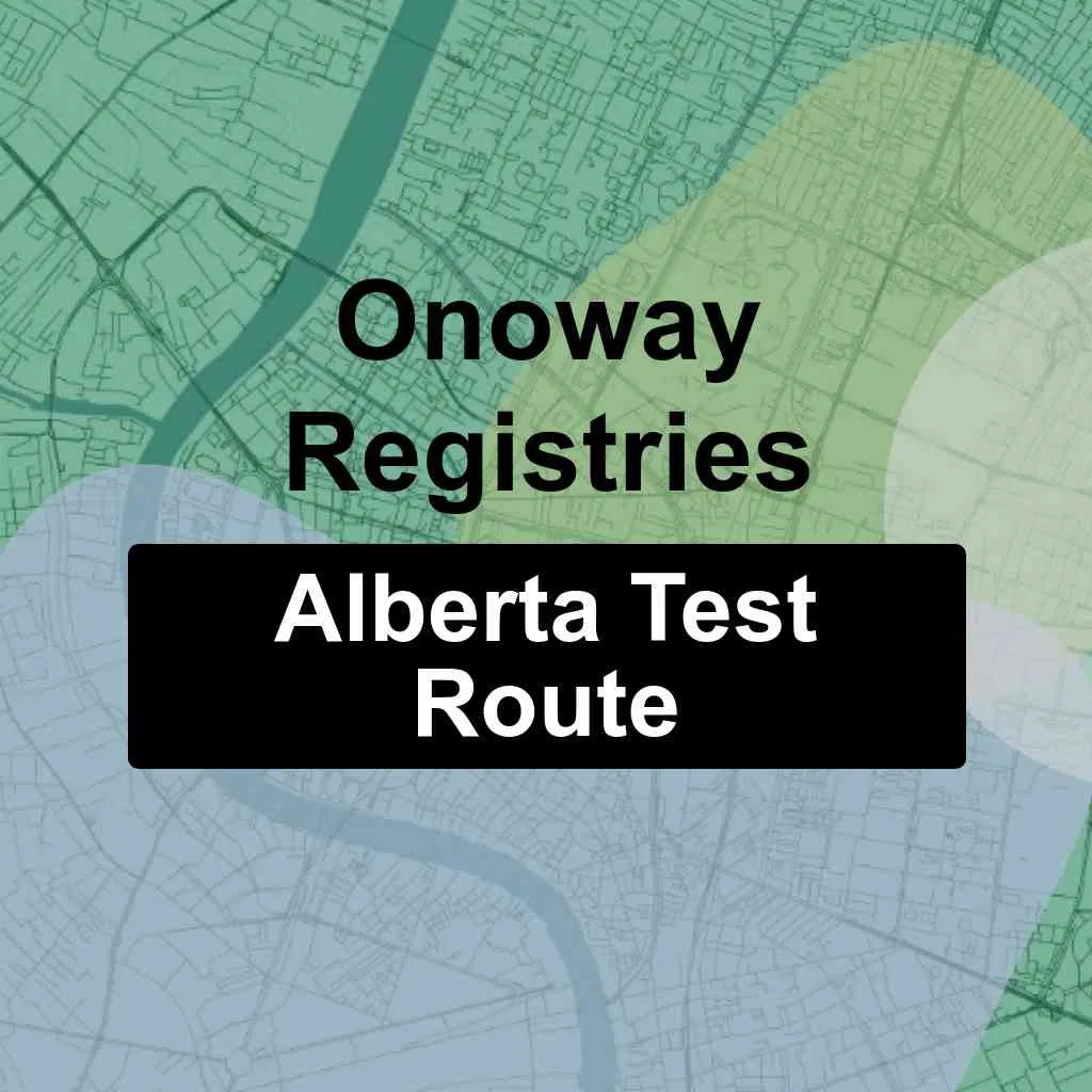 Onoway Registries, Alberta AMA Driving Test Routes